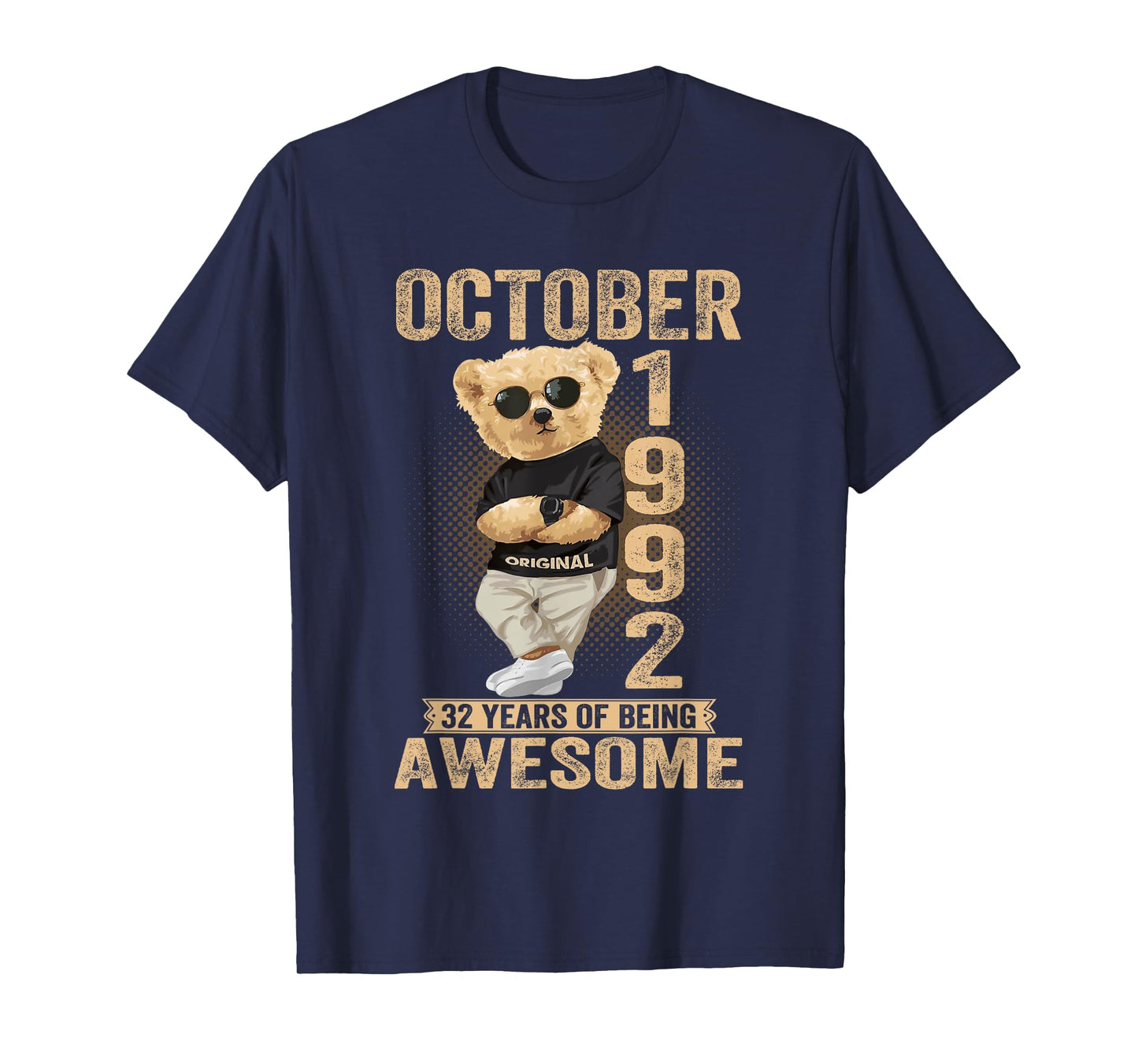October 32th Birthday Men Women 1992 Awesome Teddy Bear T-Shirt
