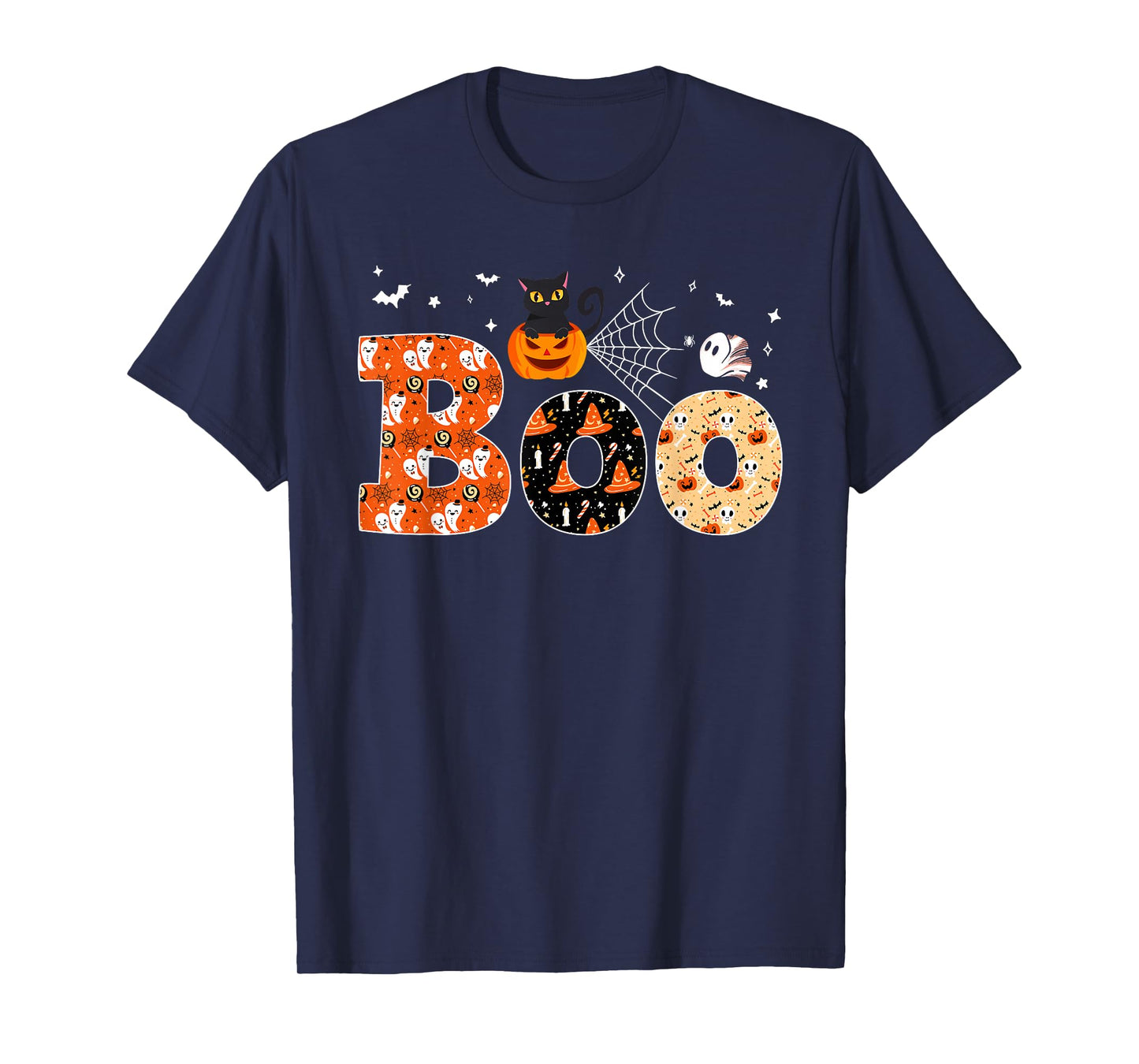 Boo with Spiders and Witch Hat Halloween Costume T-Shirt