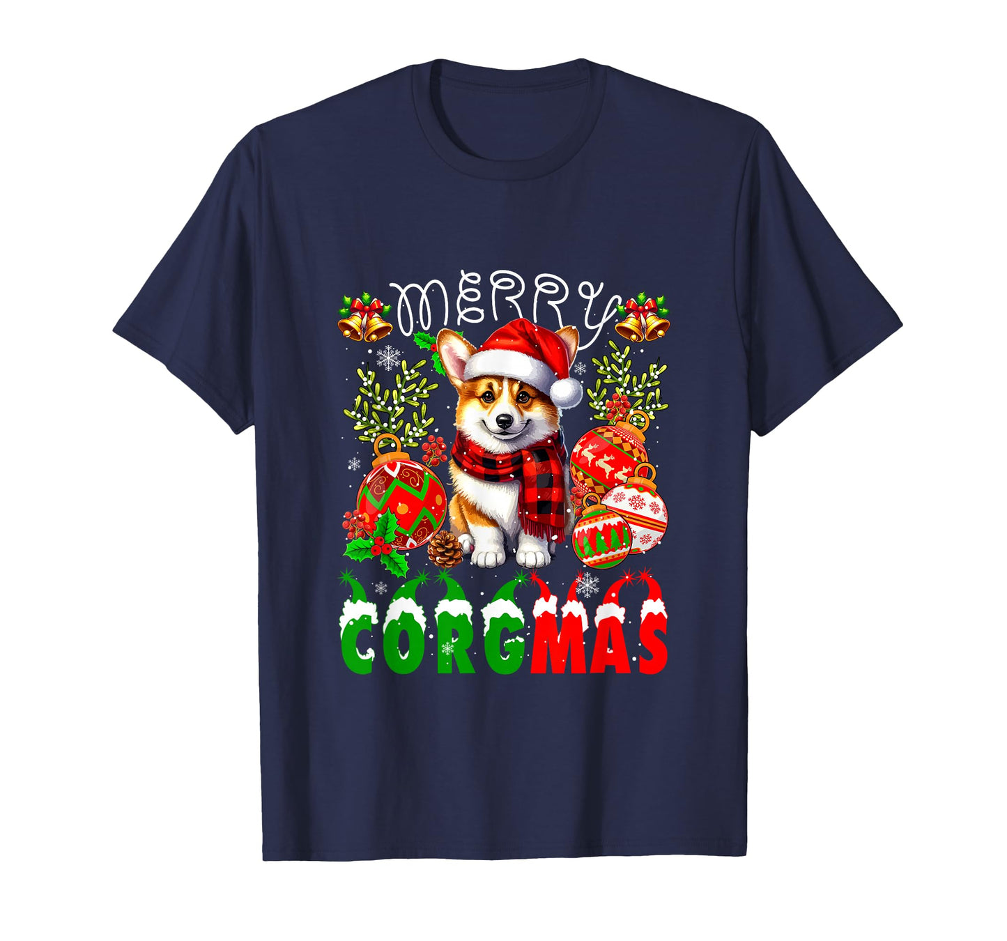 Merry Corgmas Santa Corgi Decorating Xmas Owner Family T-Shirt