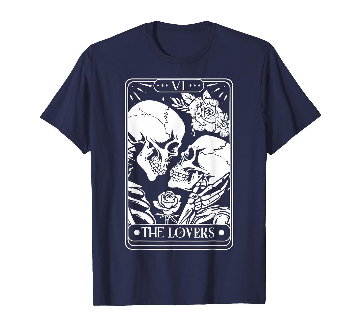 Tarot Card The Lovers Vintage Skeleton Goth Halloween Witch T-Shirt