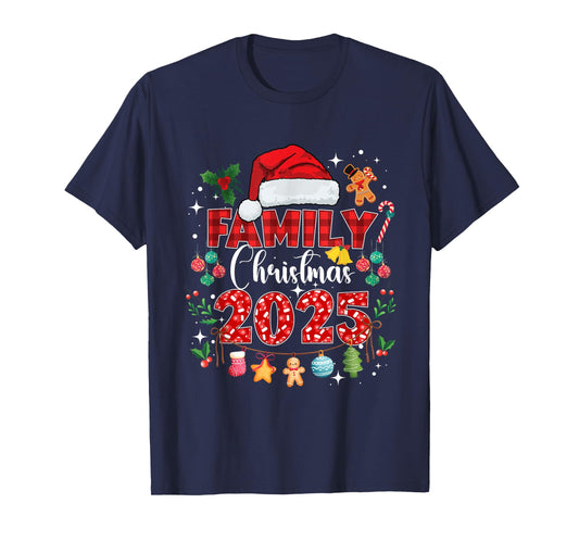 Family Christmas 2025 Matching Santa Tee Xmas Pajamas Pjs T-Shirt