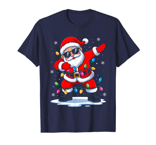 Dabbing Santa Christmas Funny Xmas Family Boys Girls Kids T-Shirt