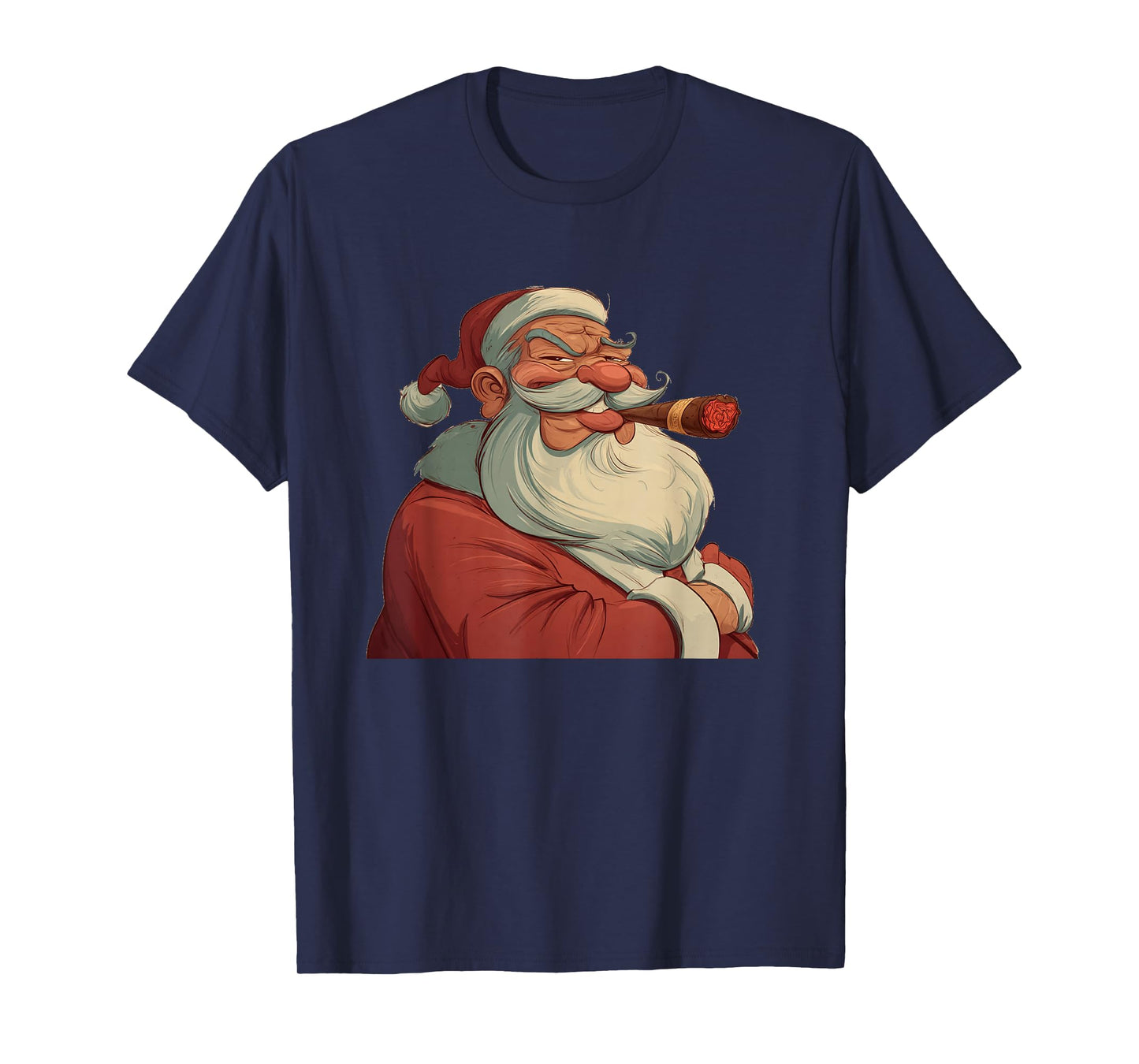 Funny Cartoon Santa Claus with Cigar Costume T-Shirt