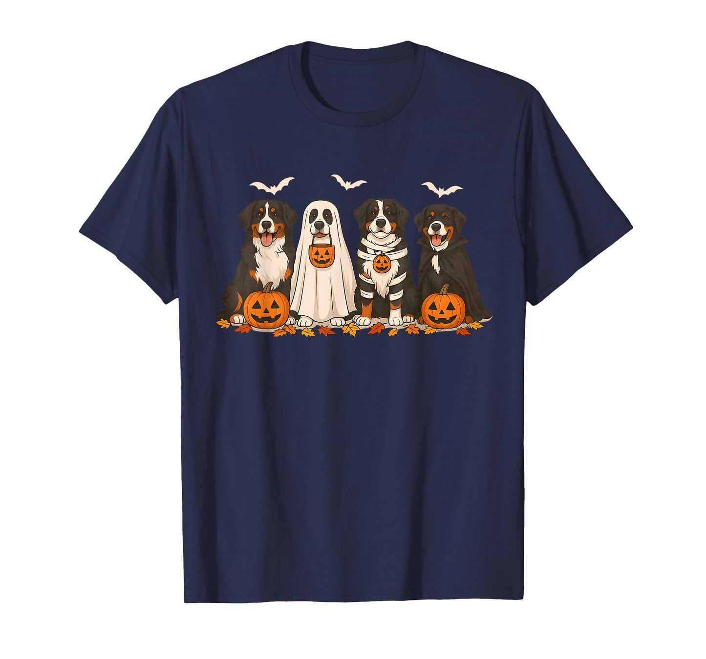 Retro Bernese Mountain Dog Halloween Funny Mummy Witch Ghost T-Shirt