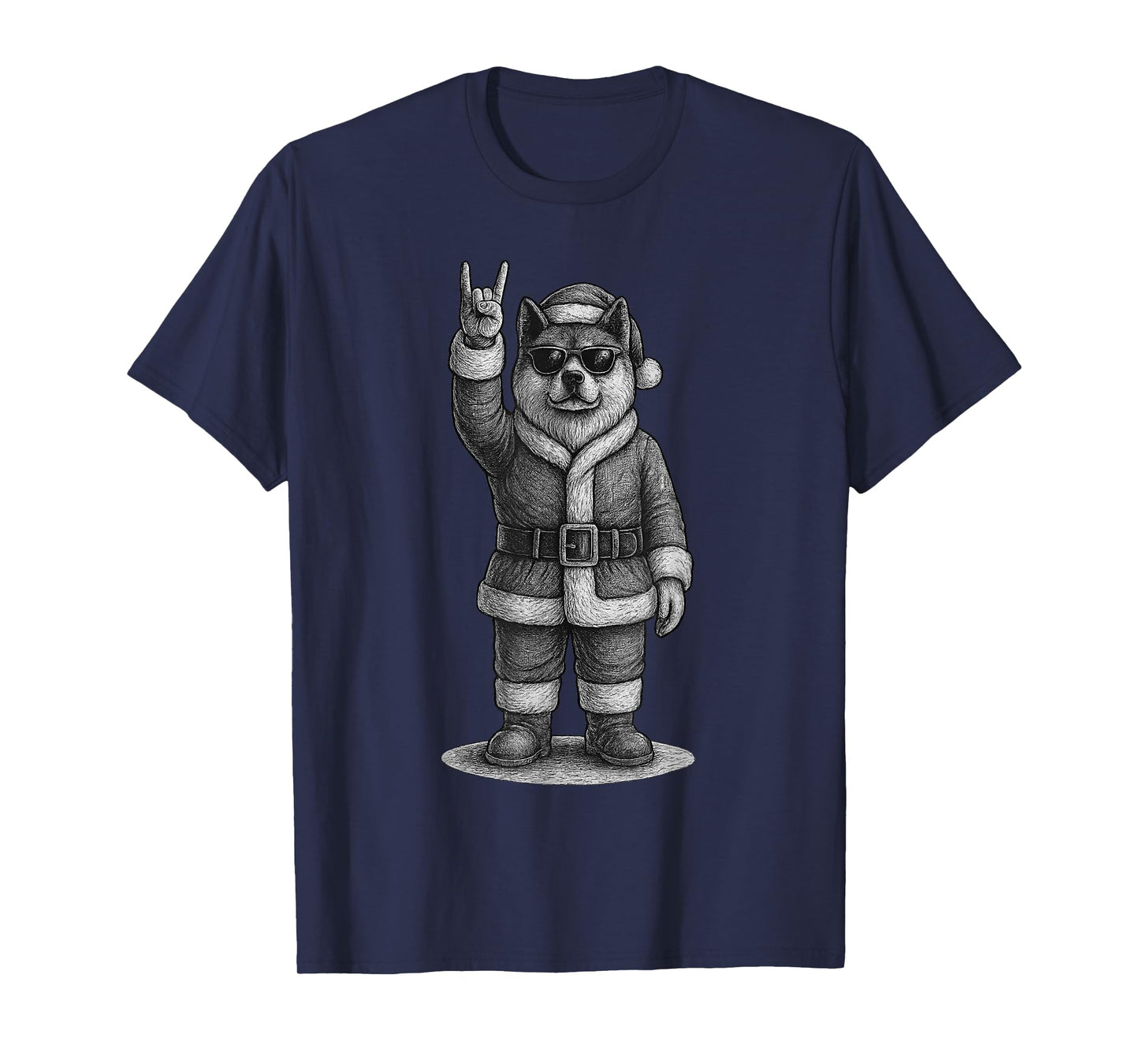 American Akita Rock Music Christmas Dog Lover T-Shirt
