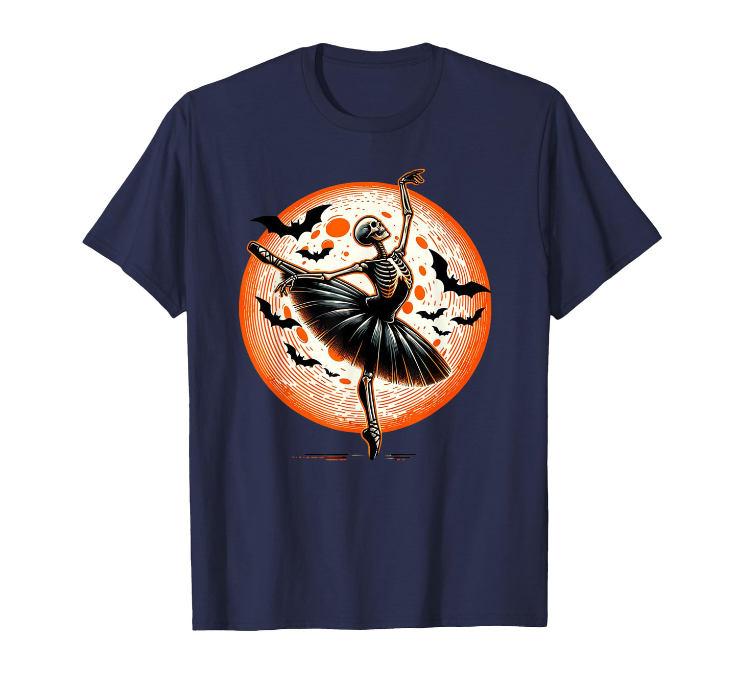 Vintage Dancing Skeleton Ballet Dance Halloween Women Girl T-Shirt