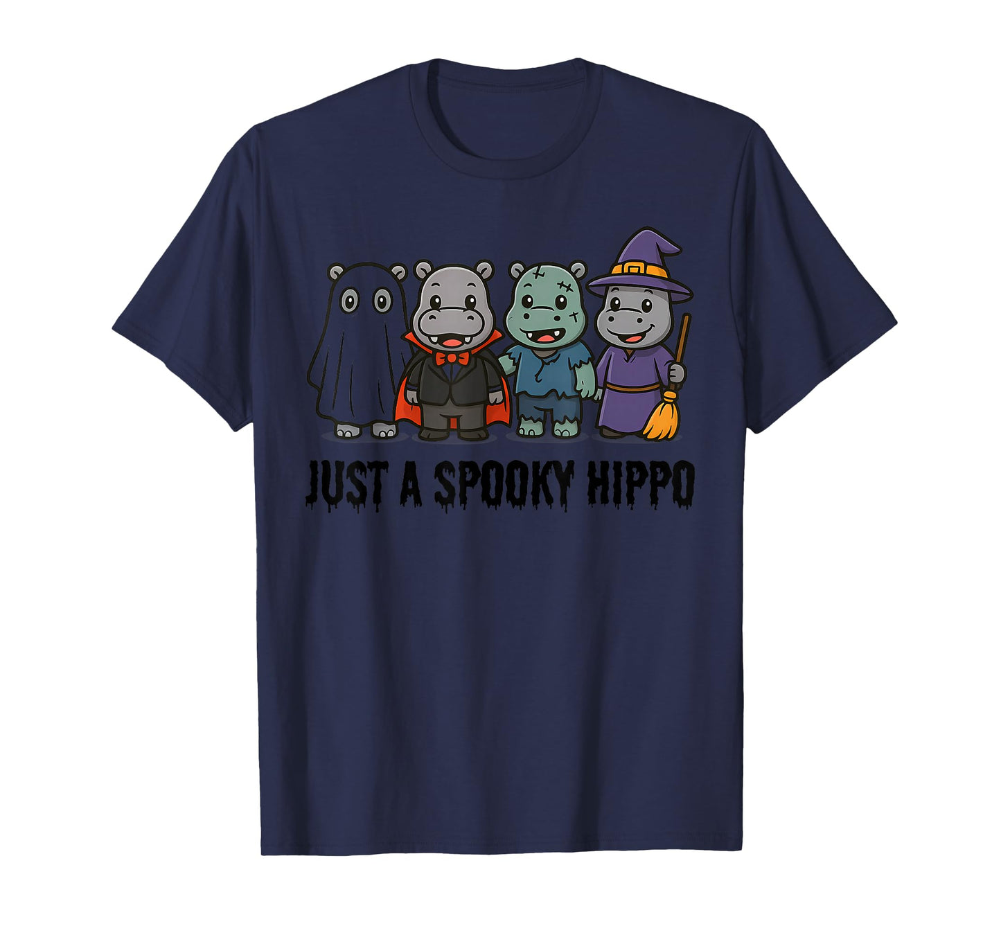 Just a Spooky Hippo Ghost Halloween Costume Girls Boys Men T-Shirt