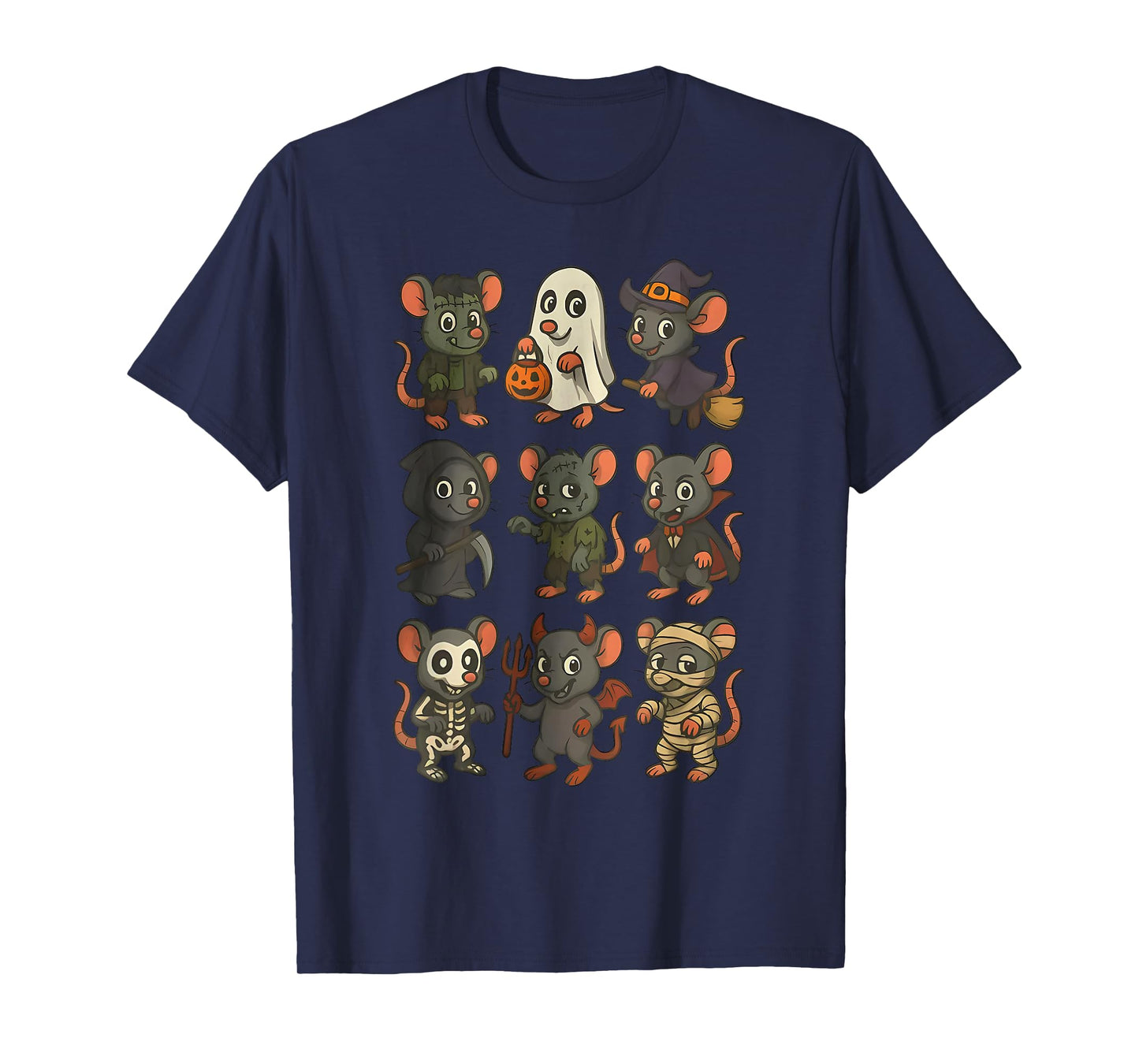 Cute Halloween Mice Mouse Family Pumpkin Ghost Costume Kids T-Shirt