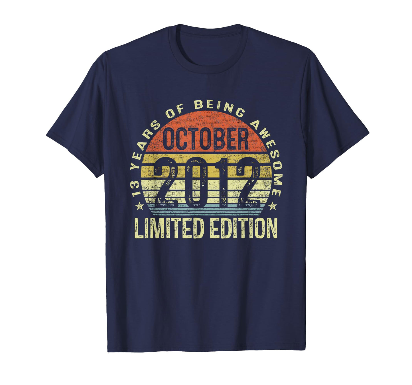 October 2012 13th Birthday Gifts Boy Girl Kid 13 Year Old T-Shirt