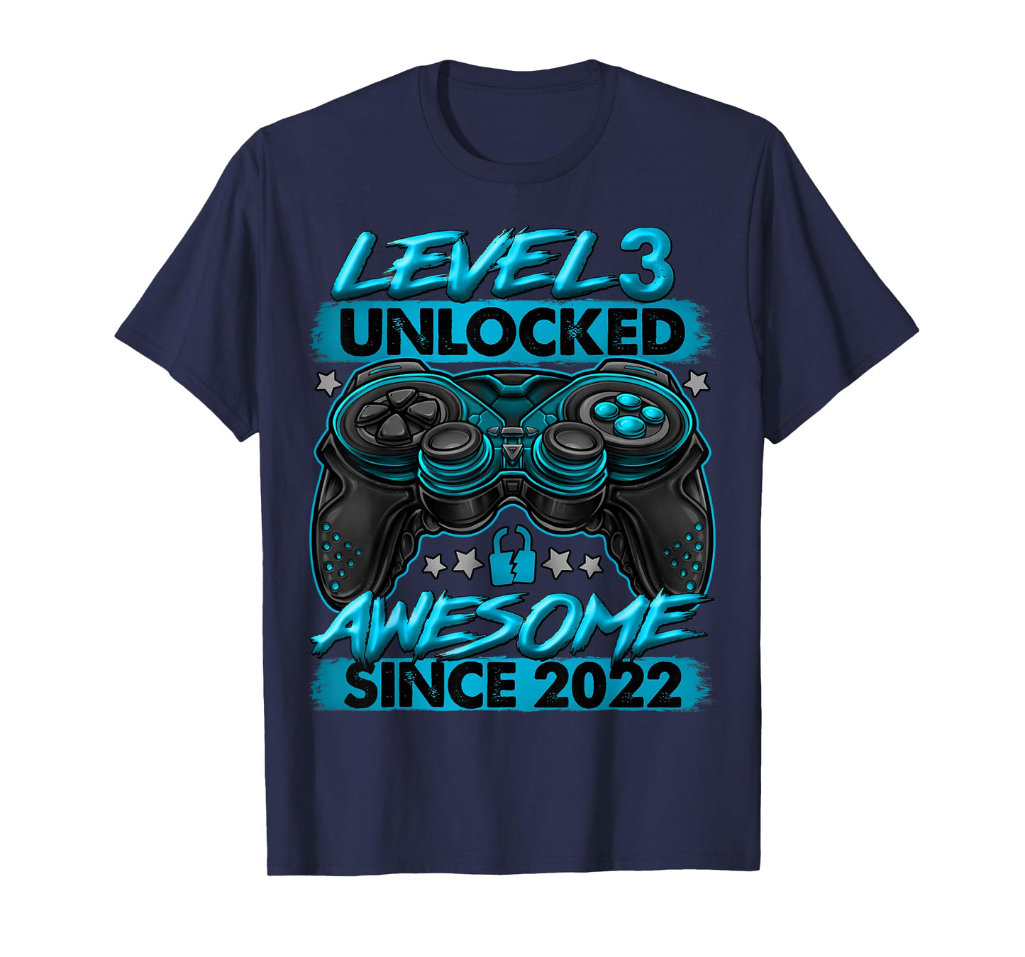 Level 3 Unlocked 3 Year Old Gifts For Boys 3rd Birthday Boy T-Shirt