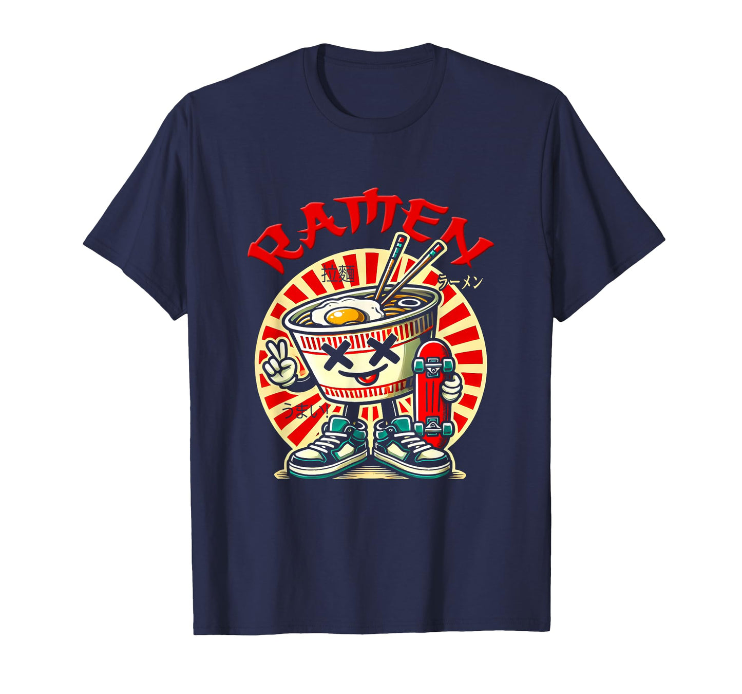 Cute Ramen Skater Tee Kawaii Anime Skateboard Lover Teens T-Shirt