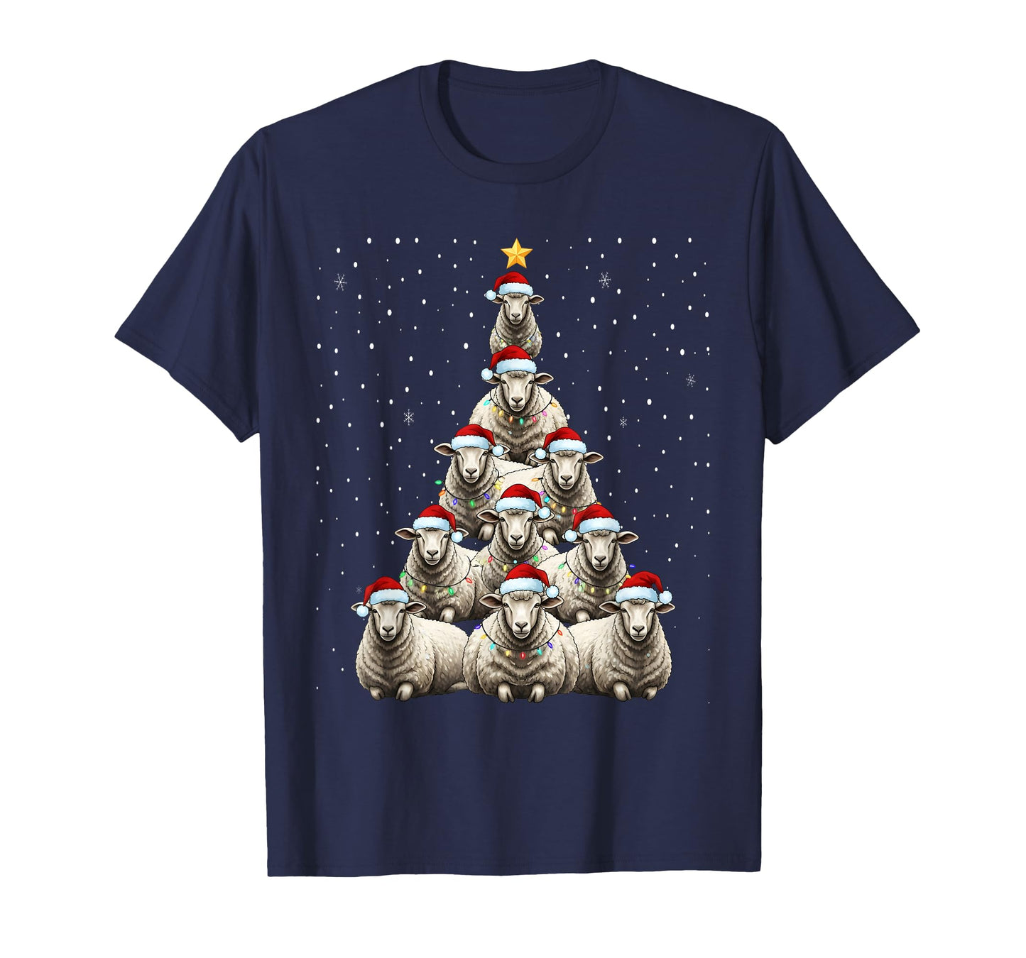 Cute Sheep Christmas Tree Farm Animal T-Shirt