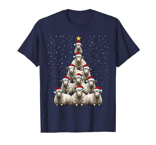 Cute Sheep Christmas Tree Farm Animal T-Shirt