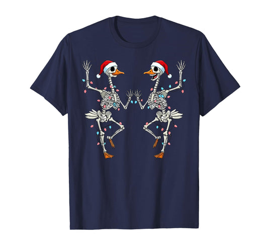 Dancing Skeleton Christmas Goose Ballerina Ballet Dancer T-Shirt