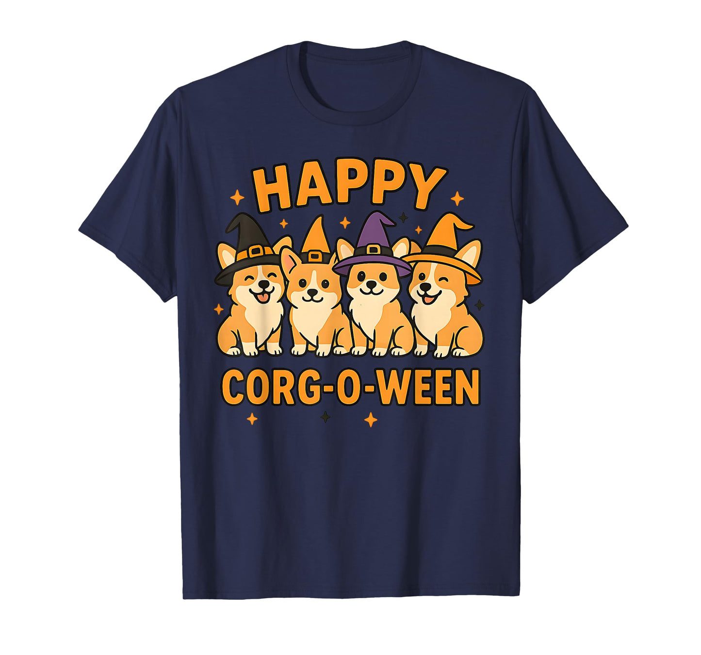Happy Corgi Halloween Cute Witch Dog Lover Apparel T-Shirt