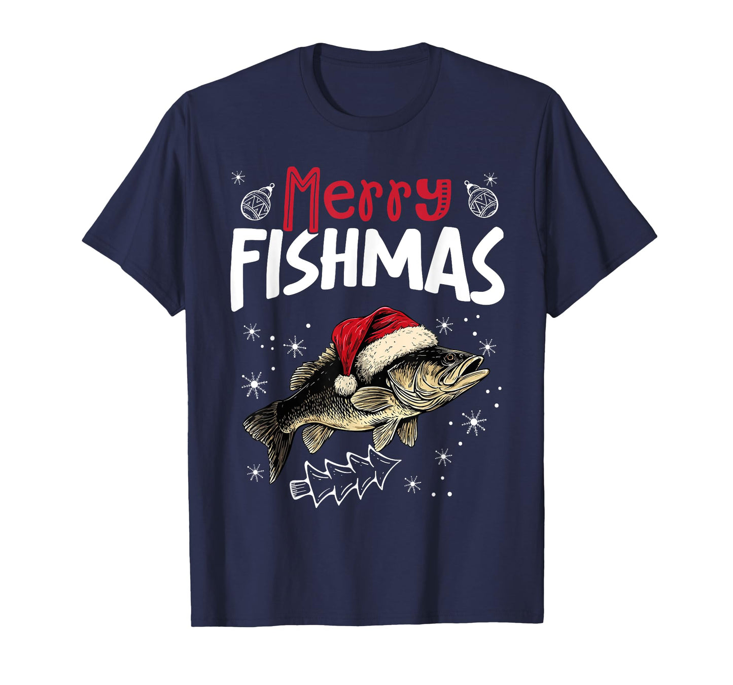 Merry Fishmas Funny Christmas Fish T-Shirt
