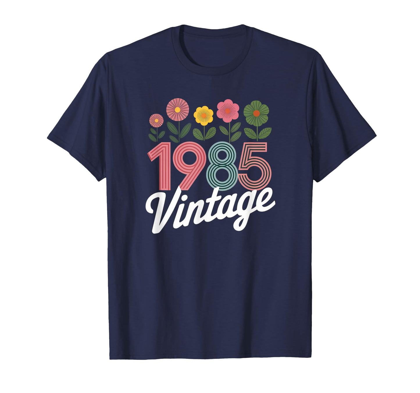 Vintage 1985 Retro Born Flowers Birthday Daughter Women T-Shirt