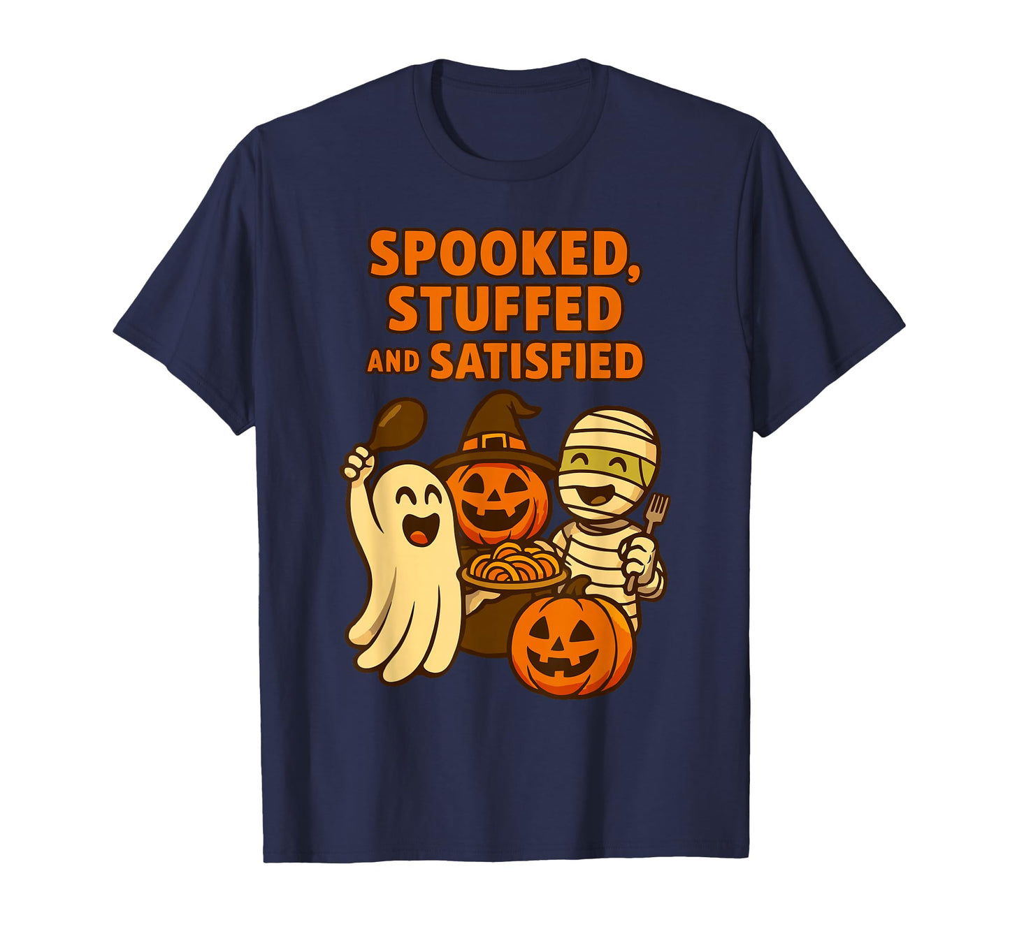 Spooked Stuffed and Satisfied Halloween Spooky Haunted T-Shirt