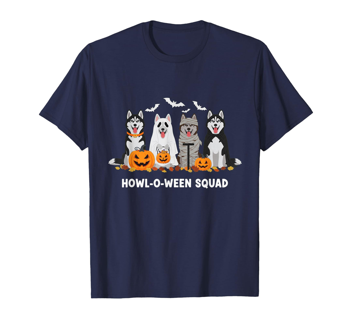 Funny Husky Ghost Dogs Halloween Husky Dog Mom Husky Lover T-Shirt