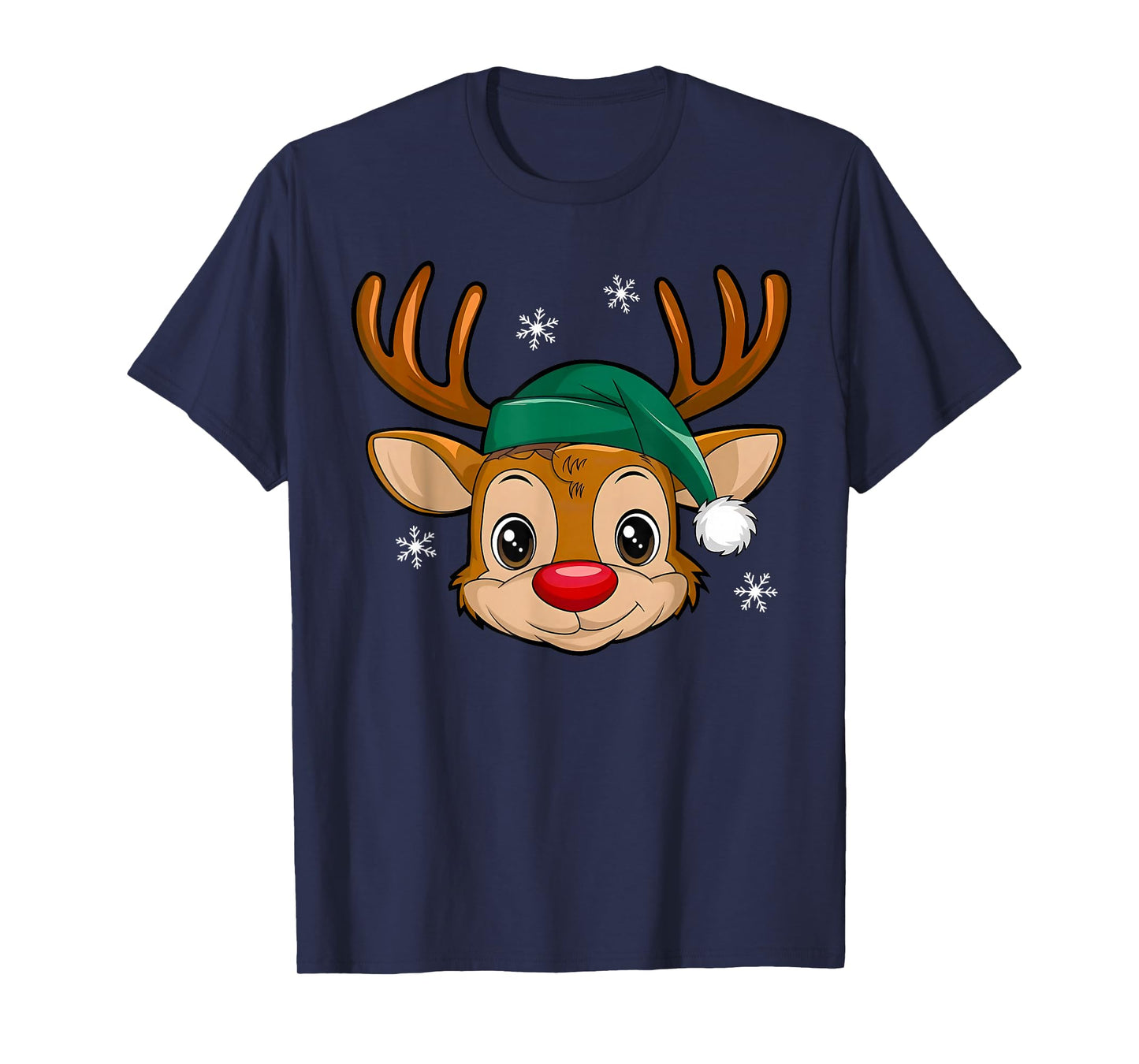 Christmas Funny Rudolph Reindeer Santa Snowflake Holiday T-Shirt