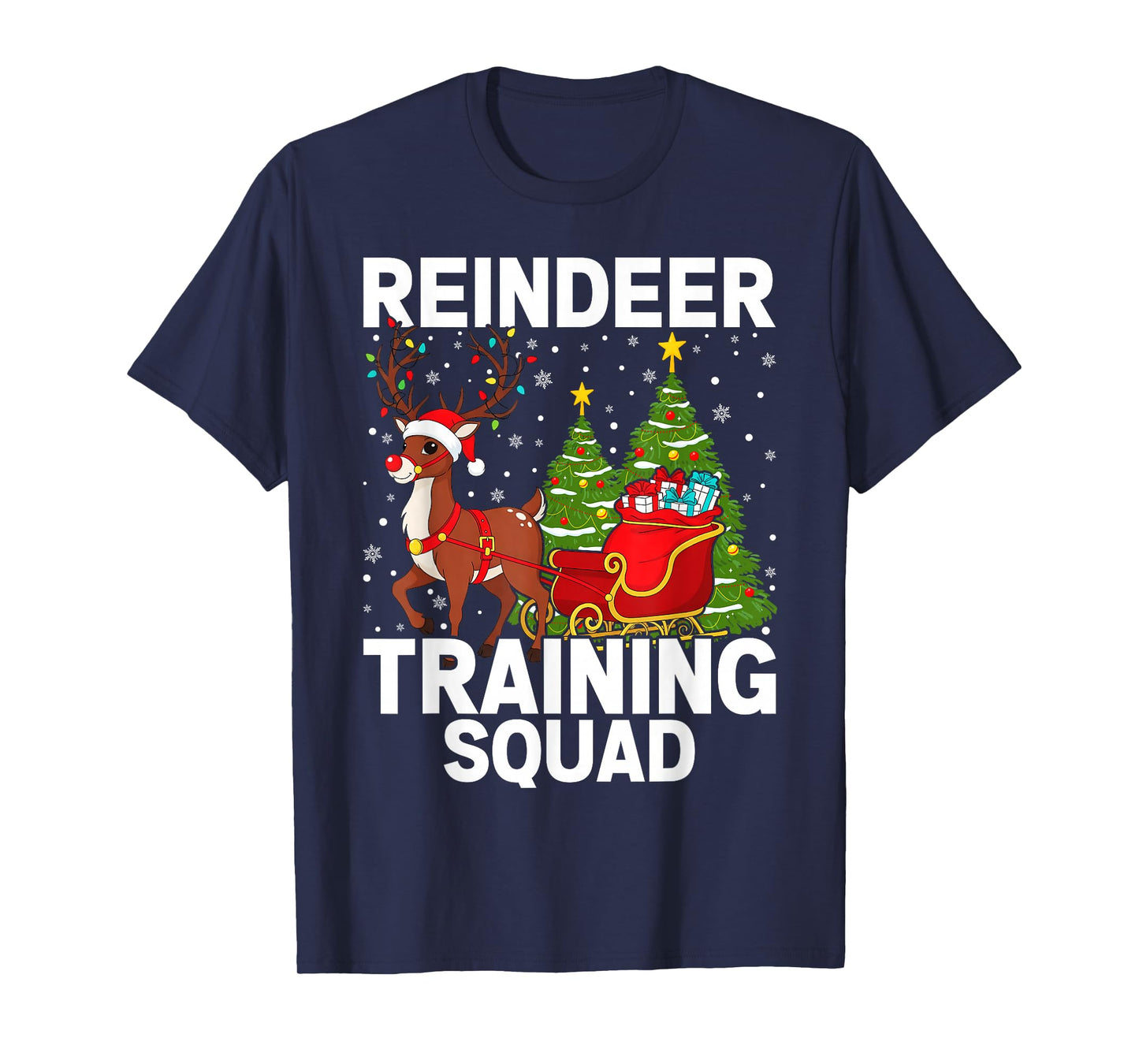 Reindeer Training Squad Christmas Running Family Santa T-Shirt