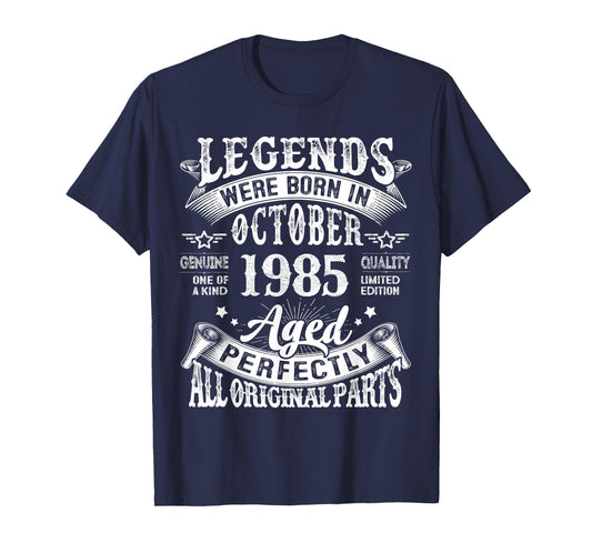 40 Years Old Legends Born in October 1985 40th Birthday Gift T-Shirt