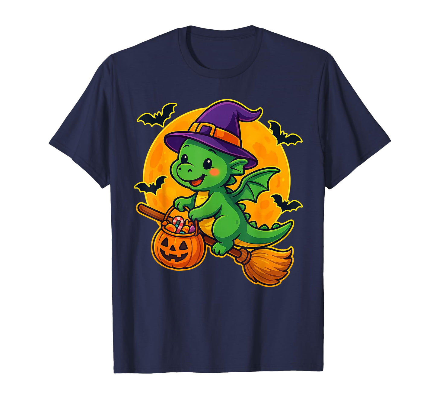 Cute Dragon Witch Pumpkin Halloween Costume Boys Girls T-Shirt