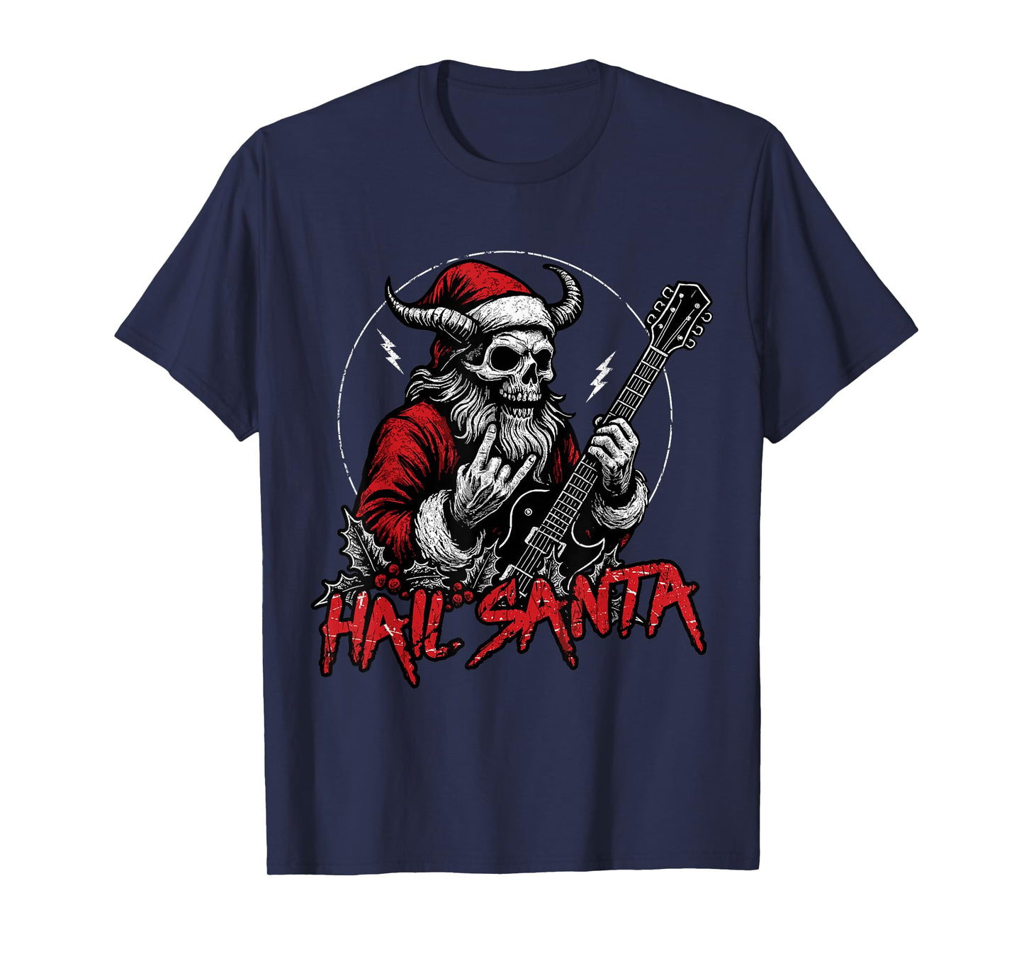 Hail Santa Heavy Pagan Happy Solstice Gothic Metal Christmas T-Shirt