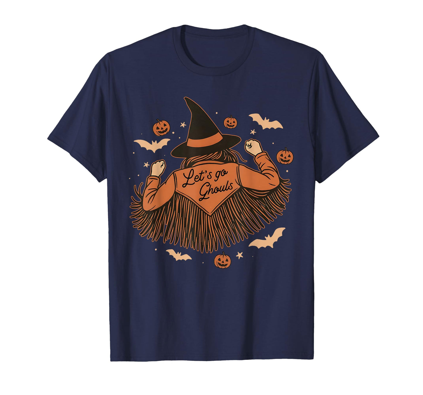 Vintage Lets Go Ghouls Funny Spooky Season Witchy Halloween T-Shirt