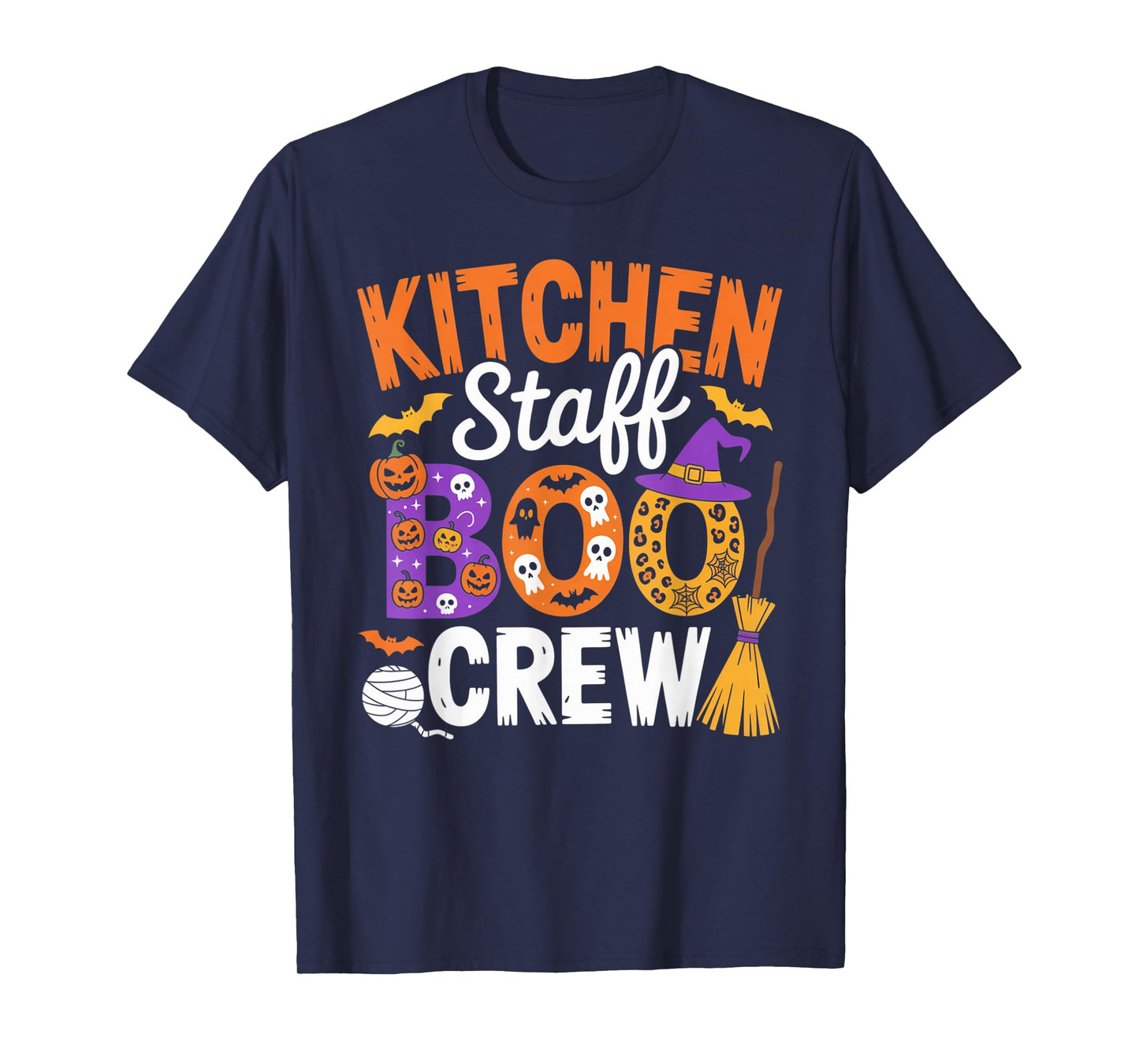 Kitchen Staff Boo Crew Funny Halloween Outfit for Food Team T-Shirt