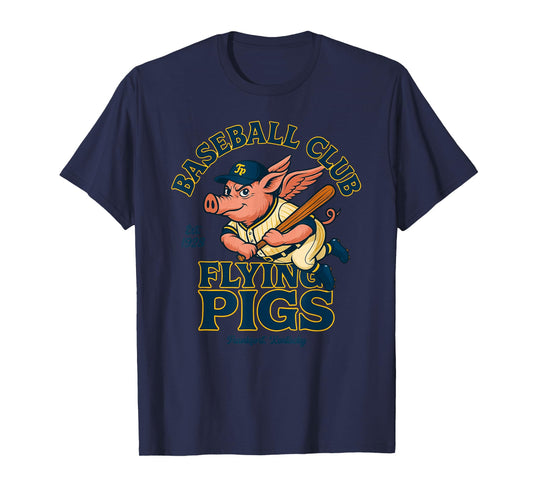 Flying Pigs Retro Minor League Baseball Mascot T-Shirt