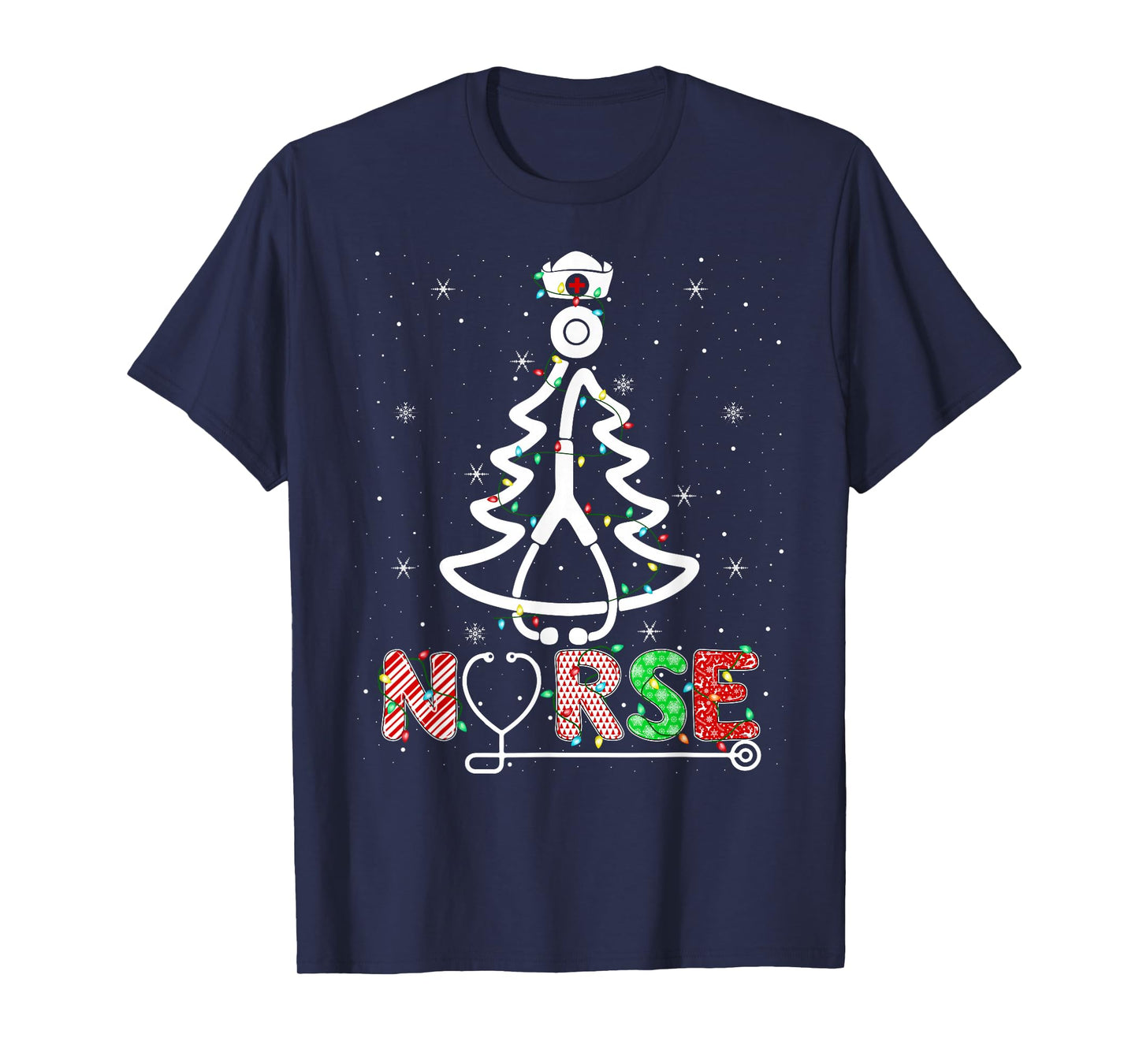 Nurse Christmas Tree Nursing Nurse Stethoscope Xmas T-Shirt
