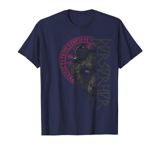 Berserk Bear Warrior Odin Runes Norse Compass Viking T-Shirt
