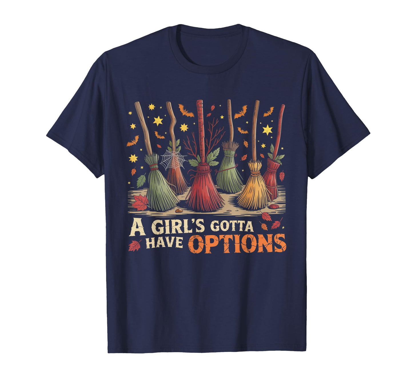 Retro a Girl’s Gotta Have Options Spooky Witches Halloween T-Shirt