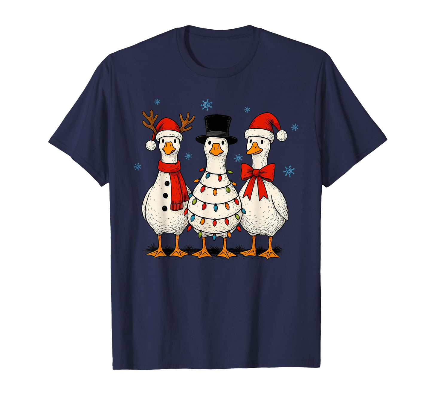 Goose Squad Christmas Light Reindeer Crew Xmas Matching T-Shirt