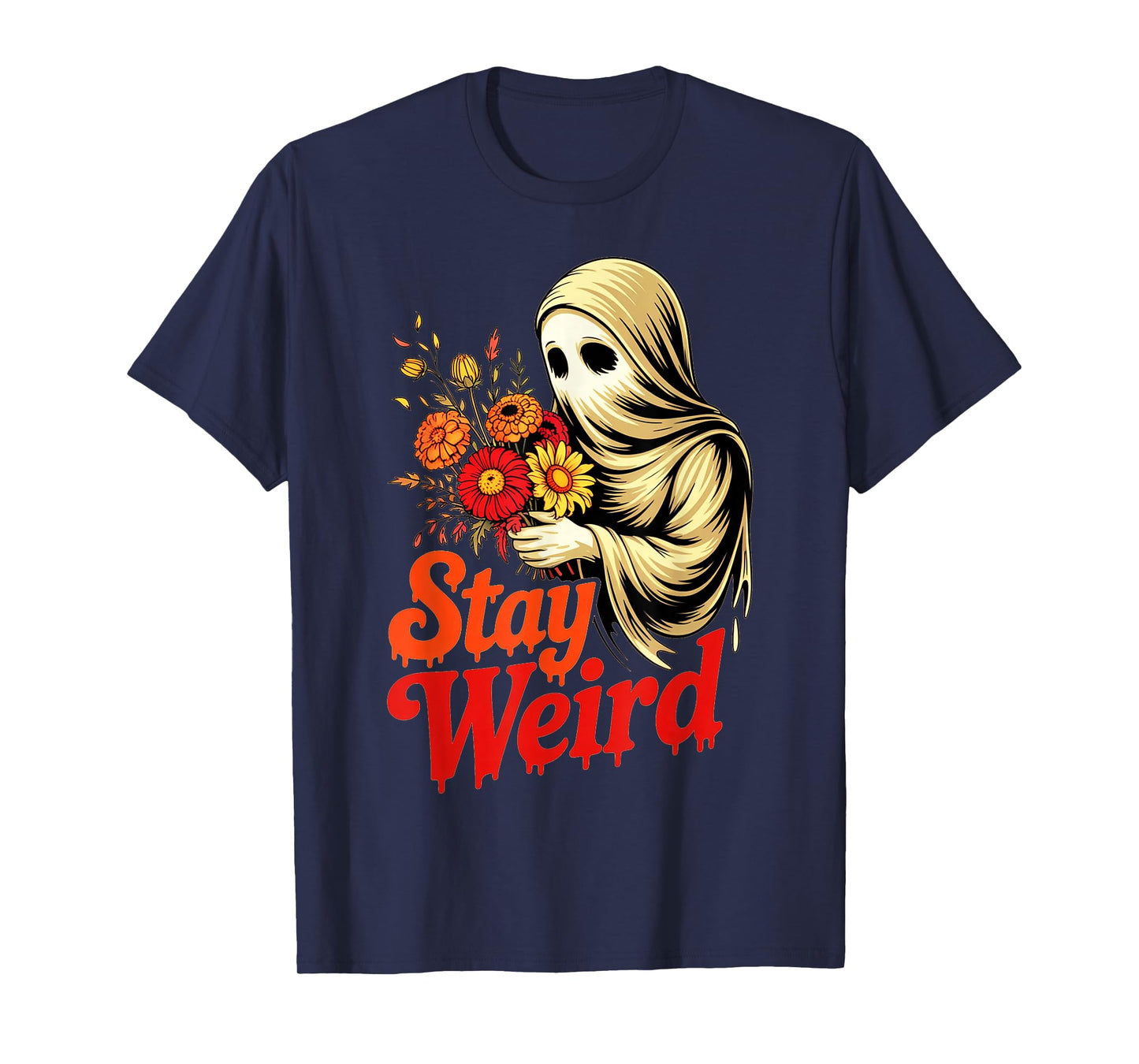 Cute Boo Stay Weird Funny Sayings Cute Halloween Women Men T-Shirt