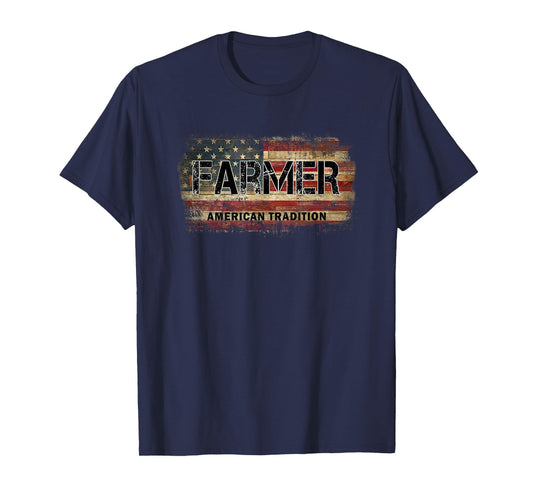 American Flag Vintage Farmer T-Shirt