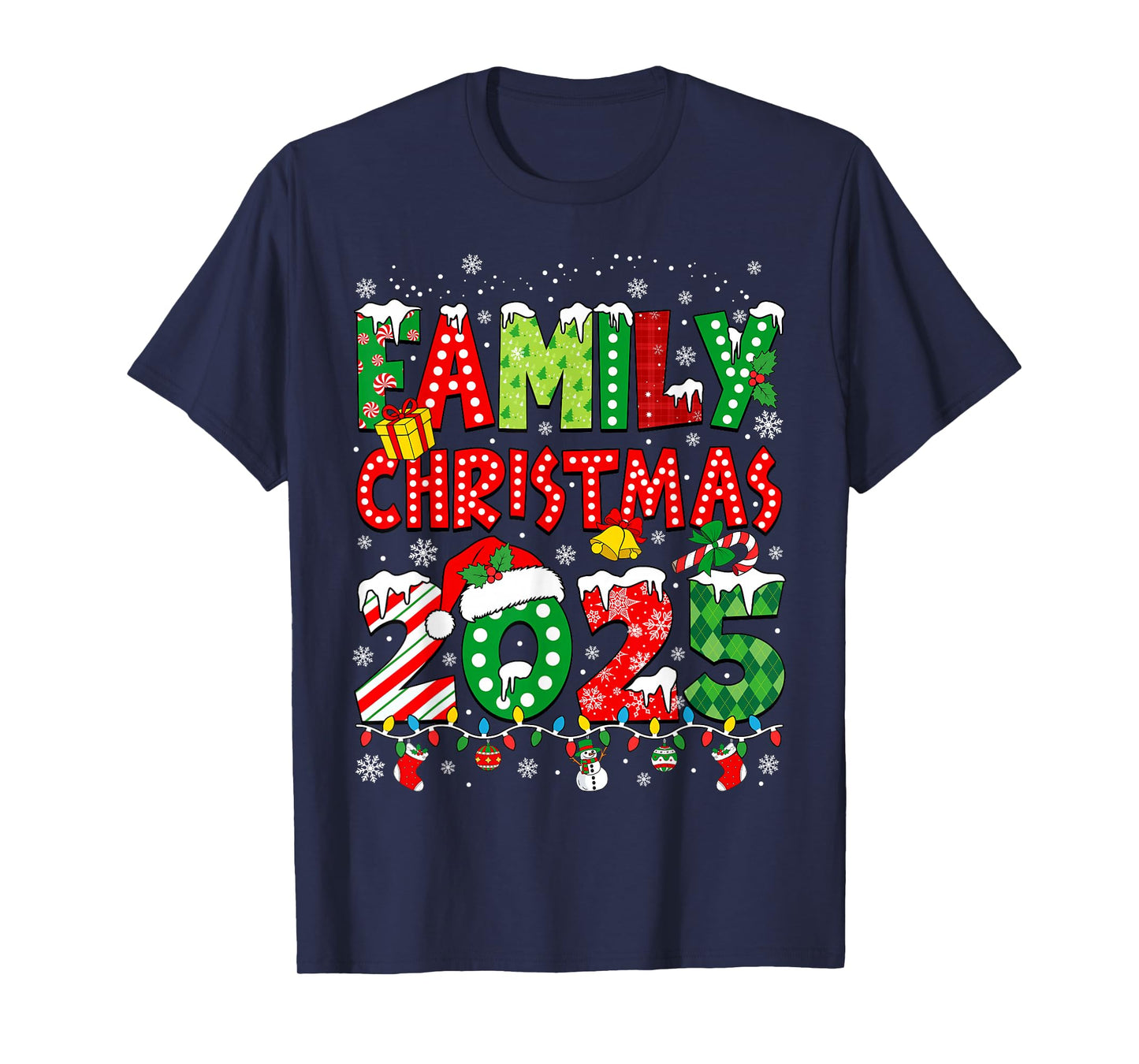 Family Christmas 2025 Matching Squad Santa Elf Funny Xmas T-Shirt