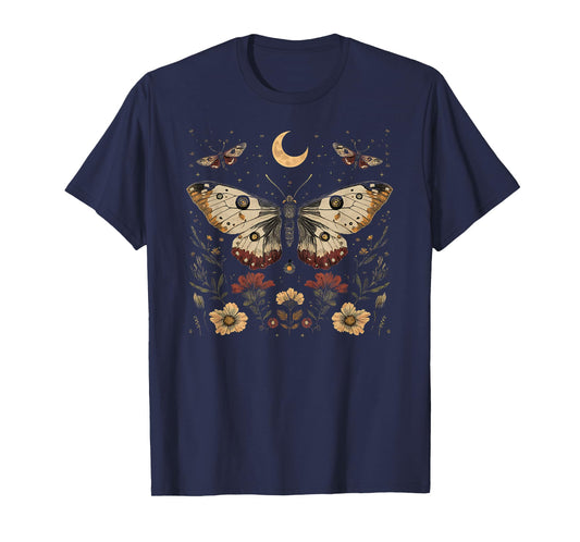 Vintage Festival Graphic, Celestial Moon, Moth, Cottage core T-Shirt