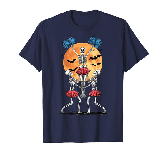 Skeleton Cheerleader Cheerleading T-Shirt