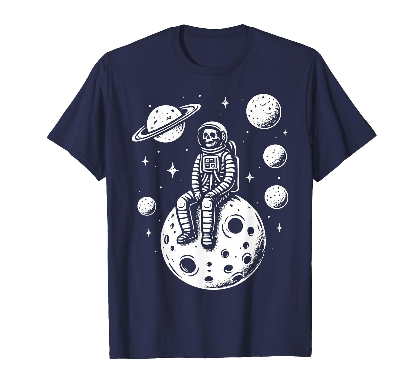 Halloween Skeleton Astronaut Fun Costume Men Women Kids Boys T-Shirt