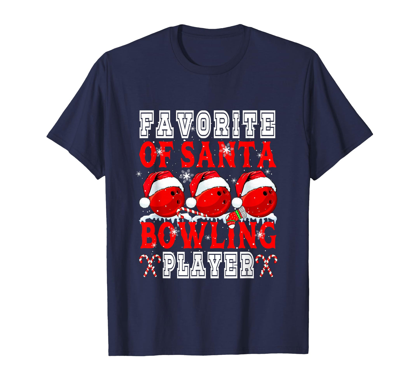 Favorite of Xmas Santa Funny Bowling Player Matching Team T-Shirt