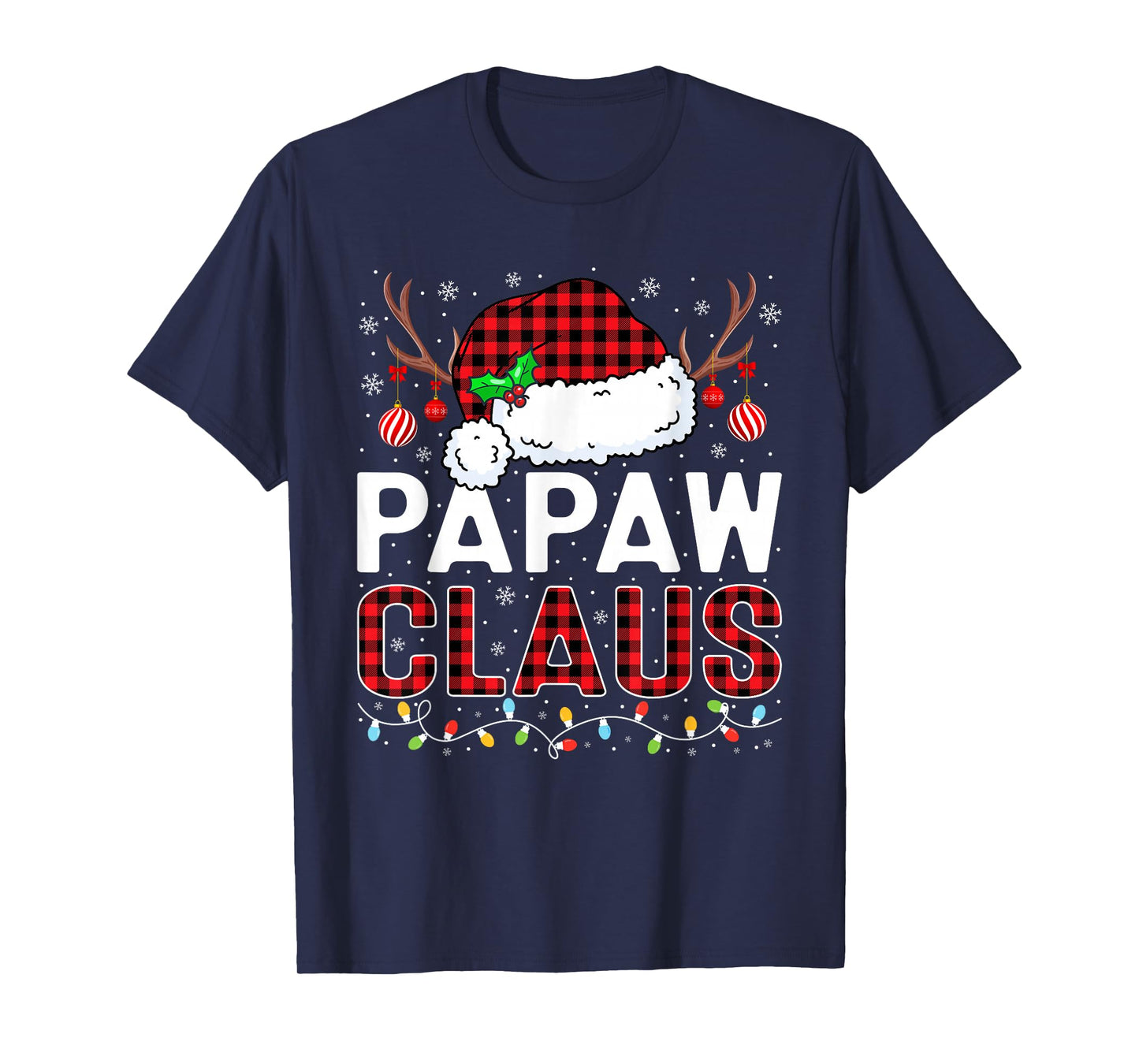 Christmas Lights Papaw Claus Family Matching Xmas Pajama T-Shirt
