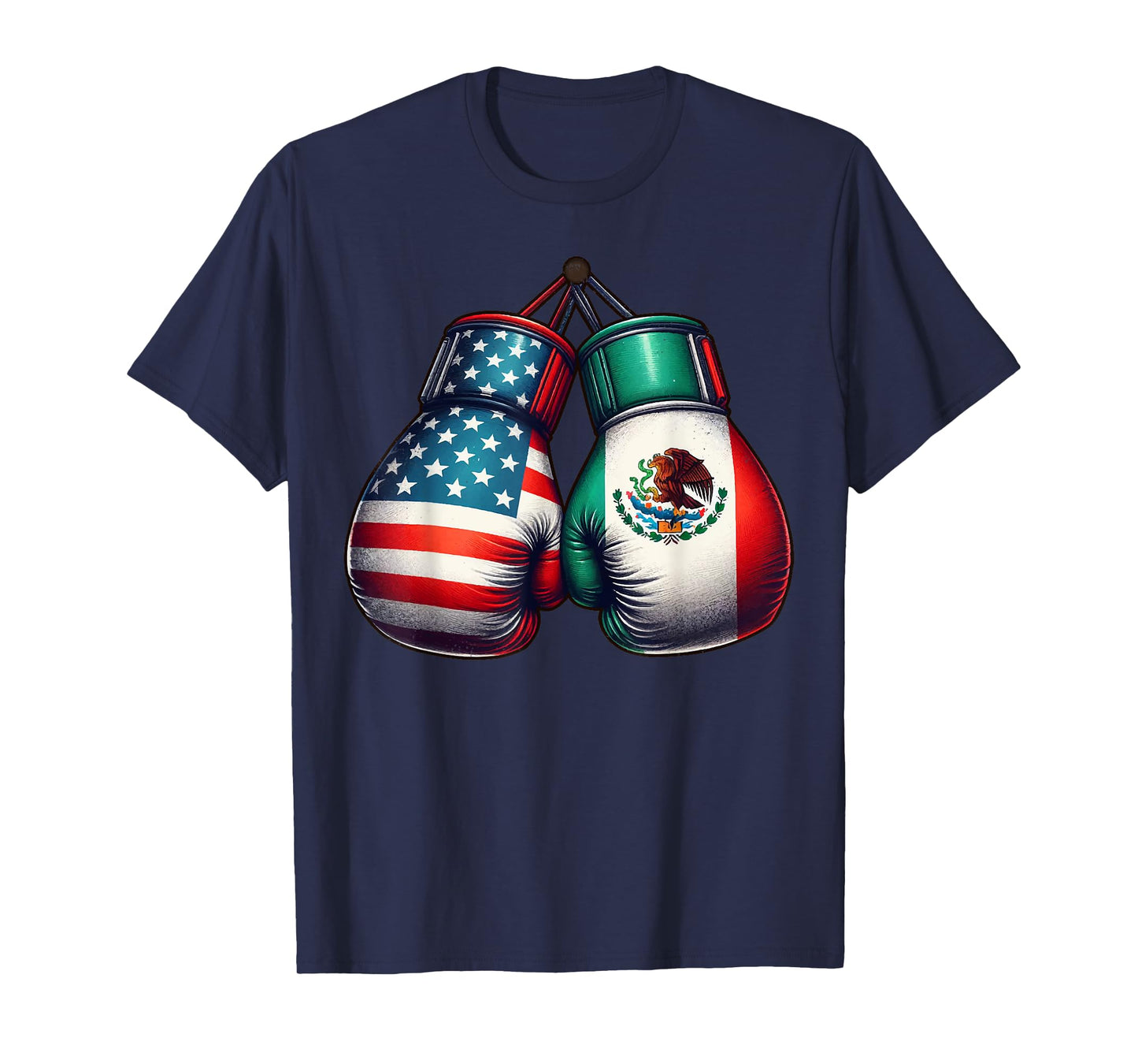 Vintage style boxing gloves with USA and Mexican flags great T-Shirt