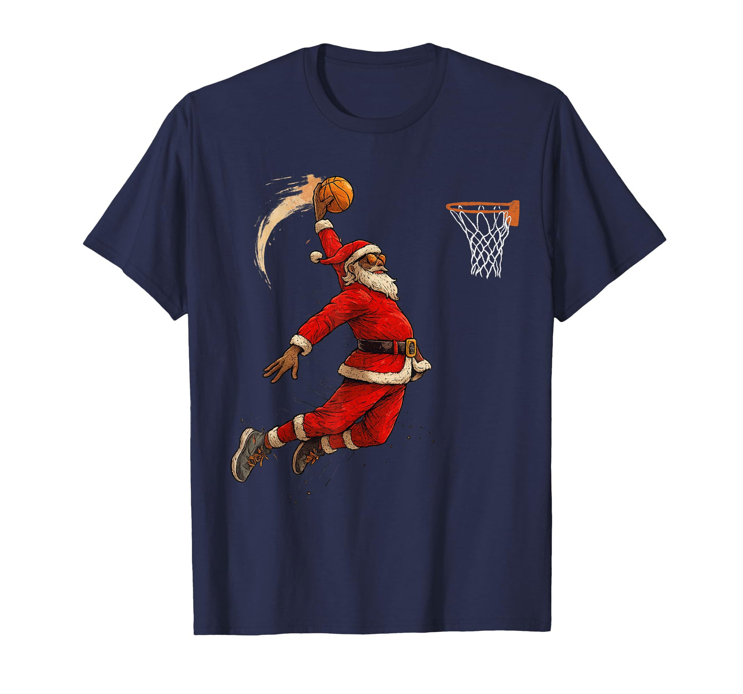 Santa Claus Playing Basketball Xmas Holiday Funny Christmas T-Shirt