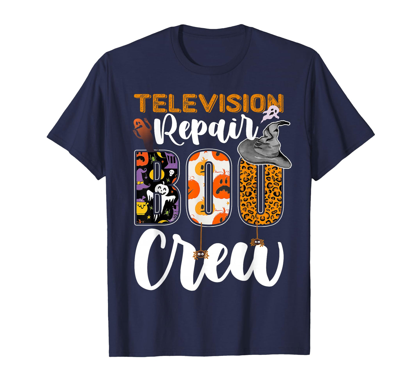 Television Repair Boo Crew Halloween Match Technician T-Shirt