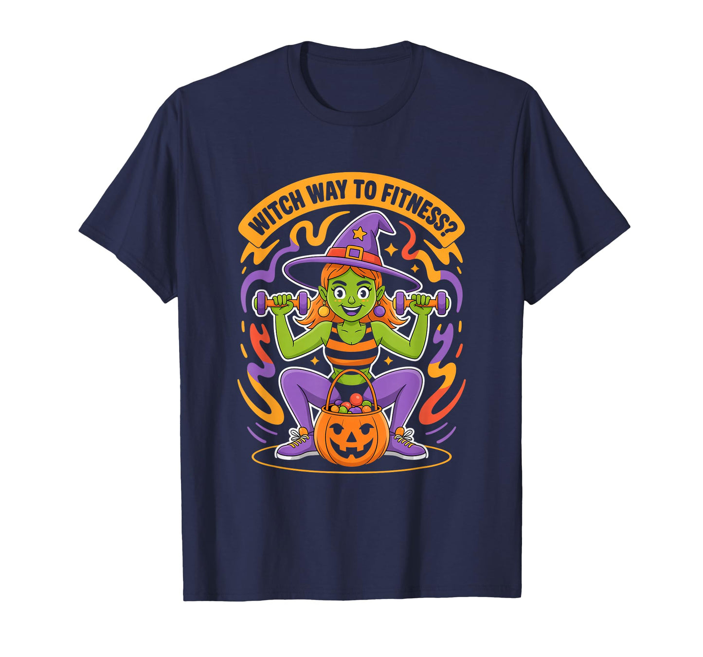 Witch Way to Fitness Halloween Gym Witch T-Shirt