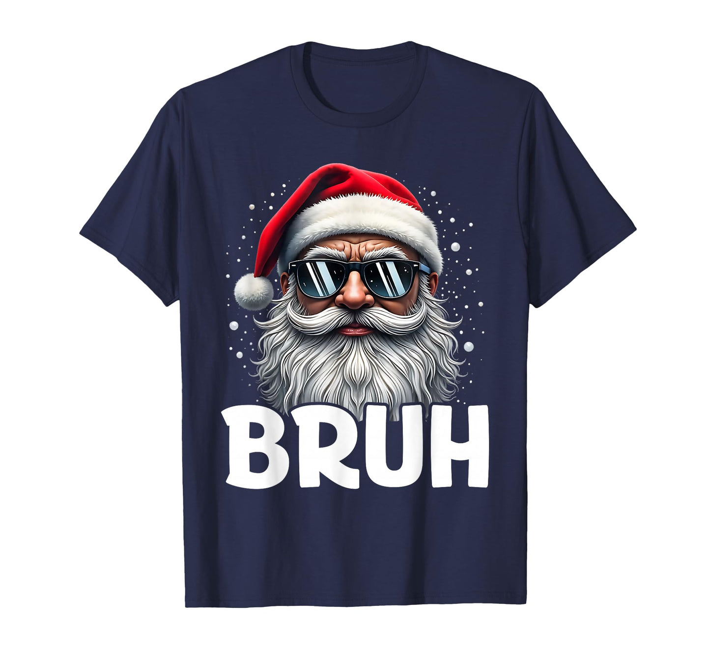 Bruh Funny Christmas Santa Claus Teens Boys Kids Xmas T-Shirt