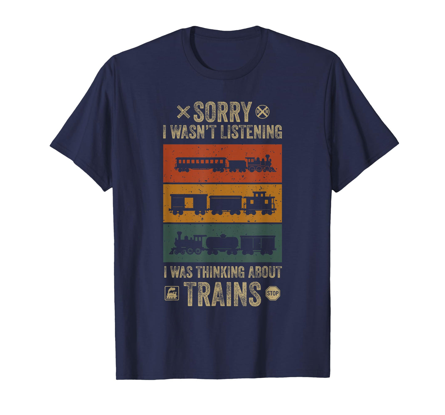Vintage Wagon Train Lover Model Railroad Conductor Funny Fun T-Shirt