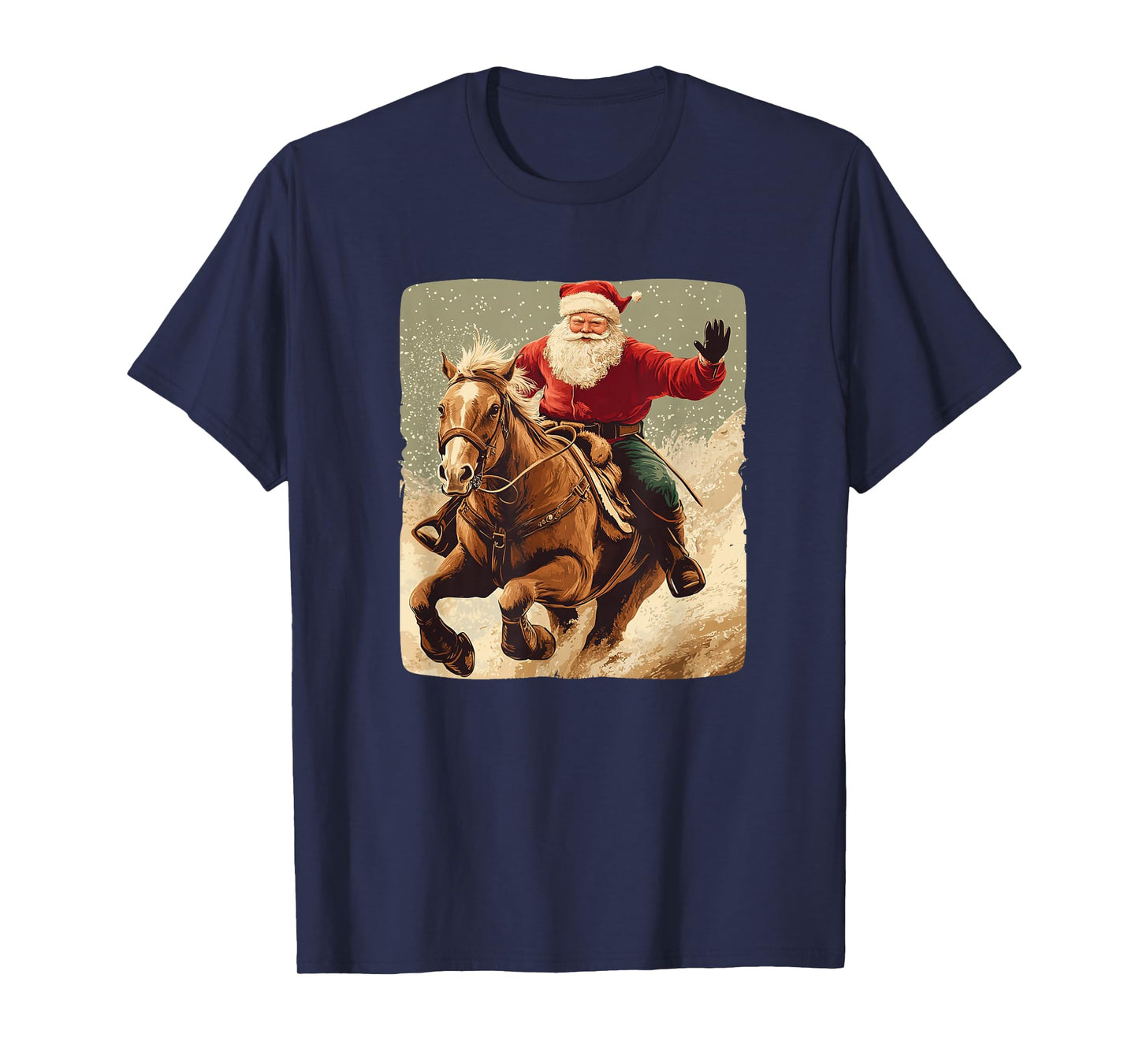 Great Horse Riding Santa Claus Costume for Boys and Girls T-Shirt